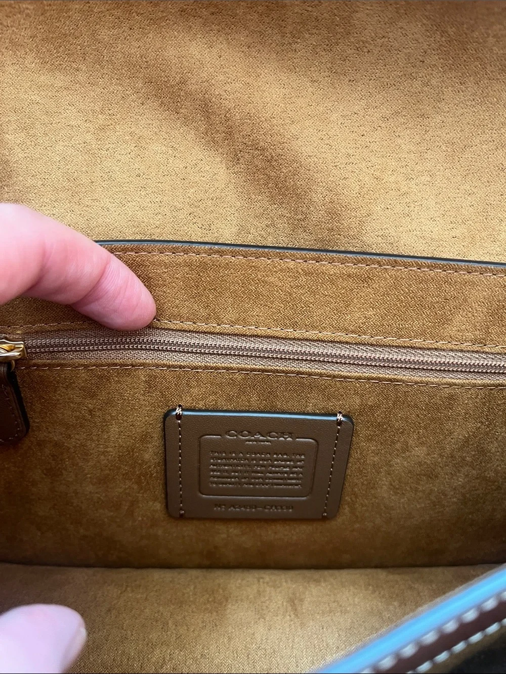 Coach Cream Canvas Crossbody with Brown Leather Trim and Gold Hardware